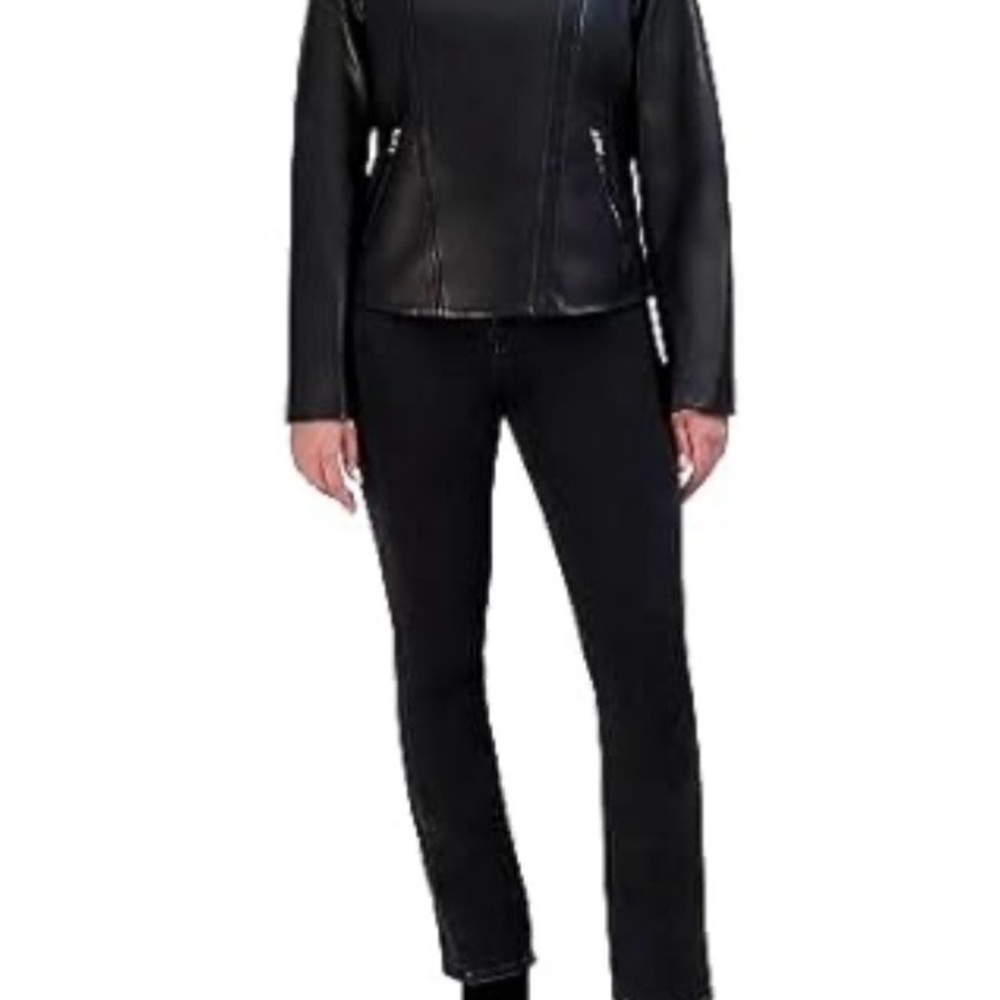 Cole Haan Women's Black Leather Jacket - Picture 2 of 8